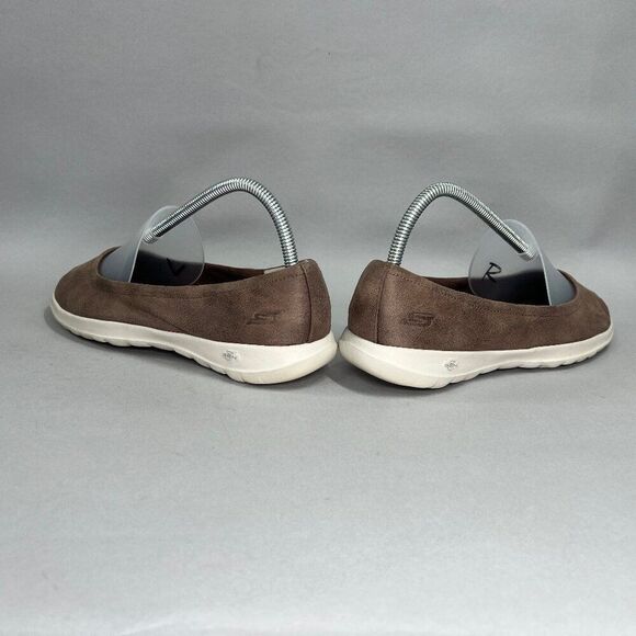 Skechers Shoes Women's Size 7.5 Walk Lite GOGA Max Brown Ballet Comfort Flats - Picture 6 of 13
